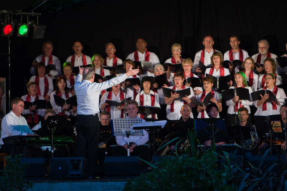 Matthew conducts the Pa Mwamba Singers